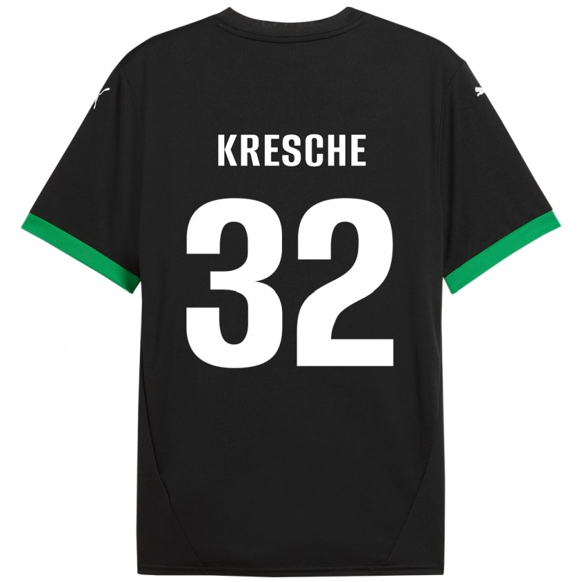 Kandiny Hombre Camiseta Isabella Kresche #32 Negro Verde Oscuro 1ª Equipación 2024/25 La Camisa Chile