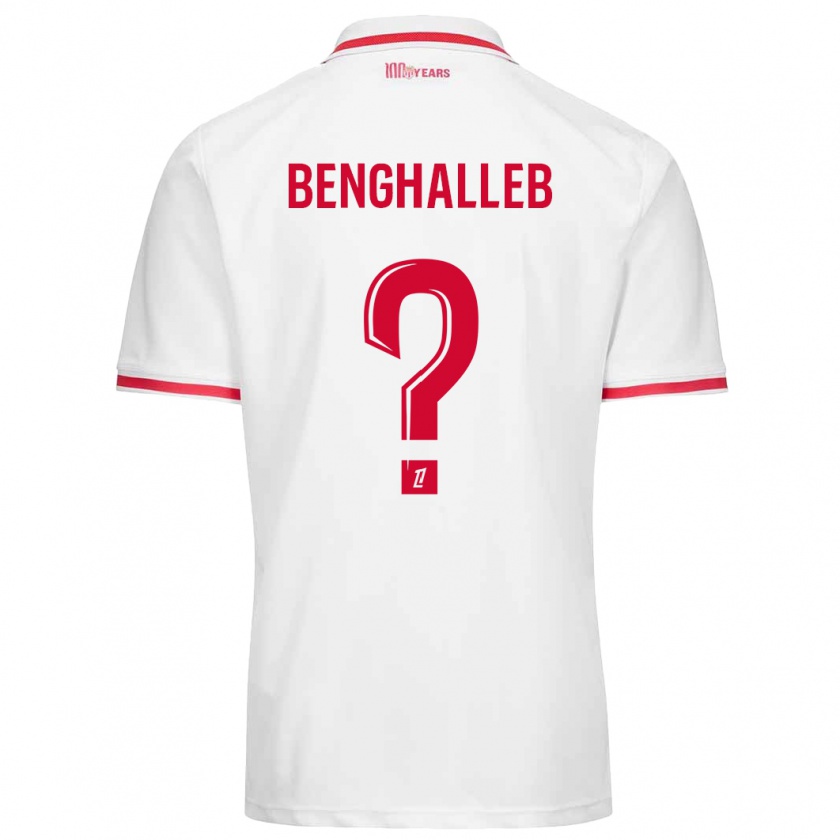 Kandiny Hombre Camiseta Adam Benghalleb #0 Blanco Rojo 1ª Equipación 2024/25 La Camisa Chile