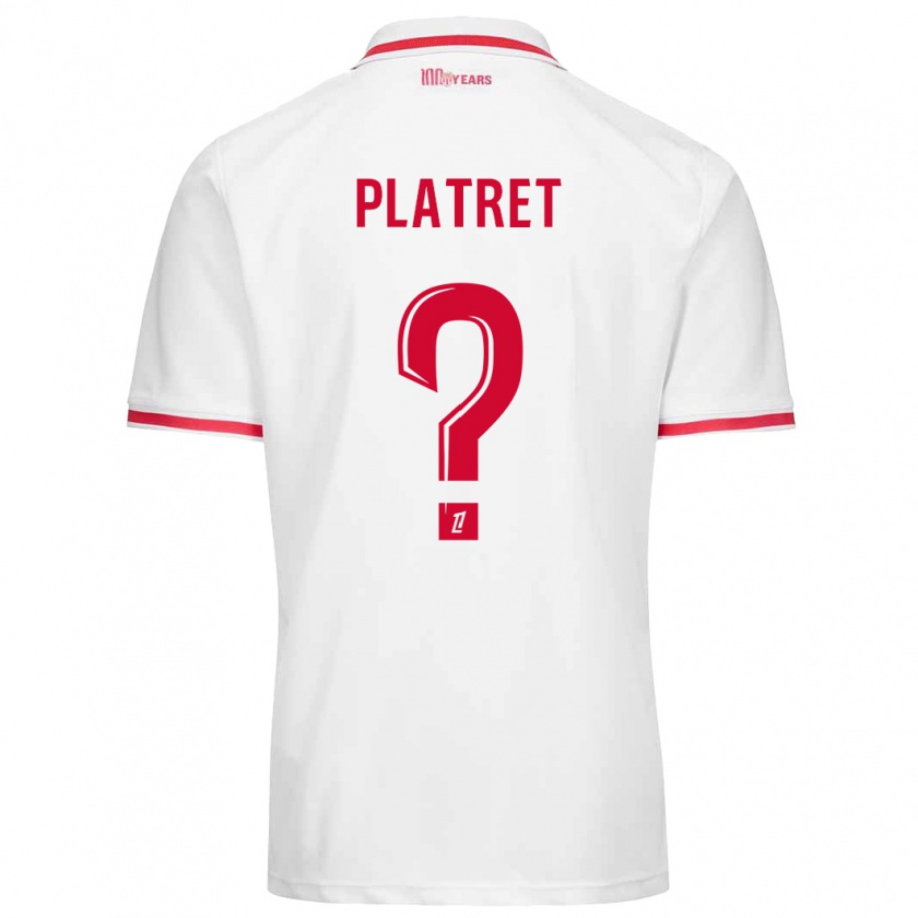 Kandiny Hombre Camiseta Aurélien Platret #0 Blanco Rojo 1ª Equipación 2024/25 La Camisa Chile