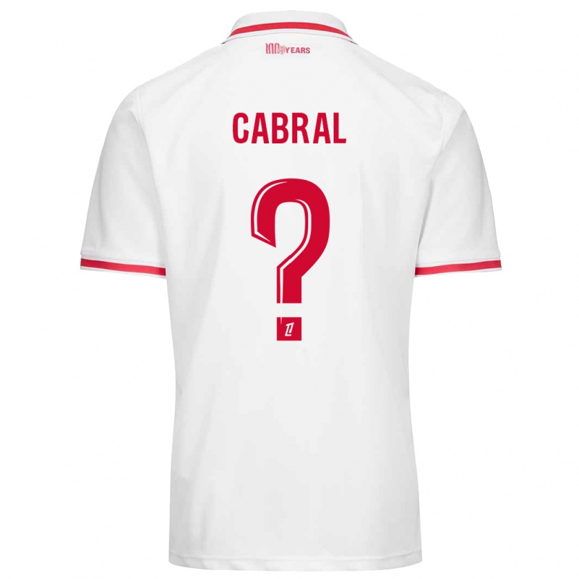 Kandiny Hombre Camiseta Pape Cabral #0 Blanco Rojo 1ª Equipación 2024/25 La Camisa Chile