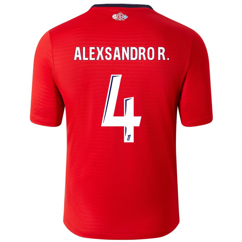 Kandiny Hombre Camiseta Alexsandro #4 Rojo Blanco 1ª Equipación 2024/25 La Camisa Chile