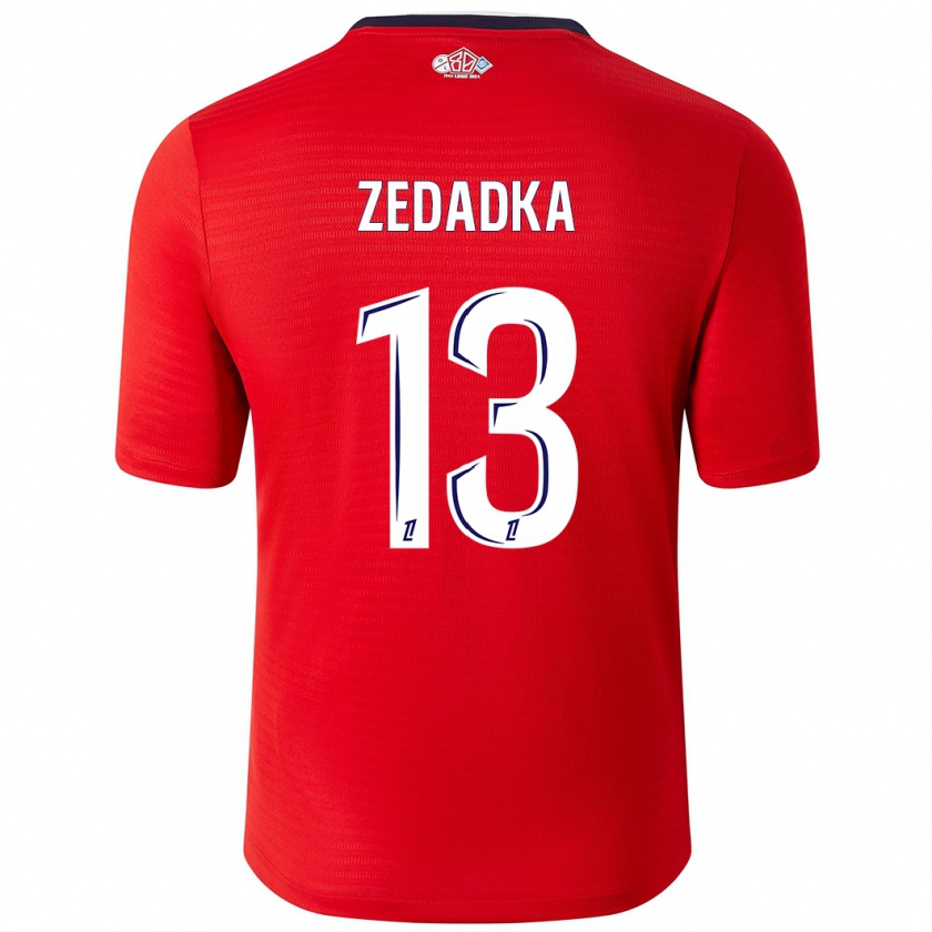 Kandiny Hombre Camiseta Akim Zedadka #13 Rojo Blanco 1ª Equipación 2024/25 La Camisa Chile