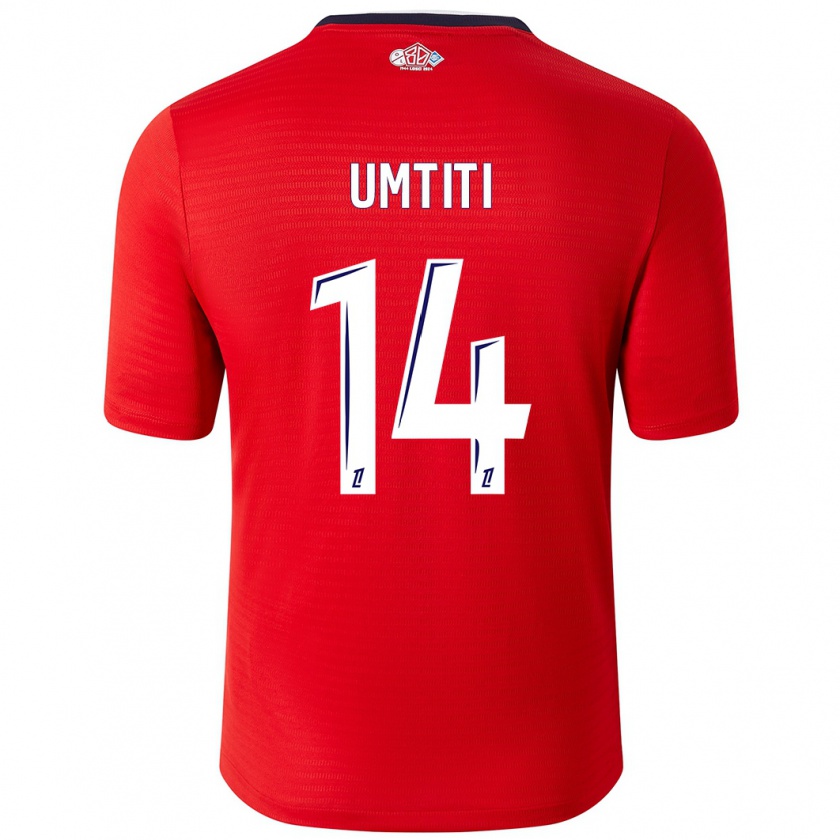 Kandiny Hombre Camiseta Samuel Umtiti #14 Rojo Blanco 1ª Equipación 2024/25 La Camisa Chile