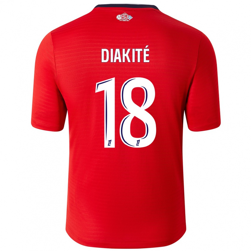 Kandiny Hombre Camiseta Bafodé Diakité #18 Rojo Blanco 1ª Equipación 2024/25 La Camisa Chile