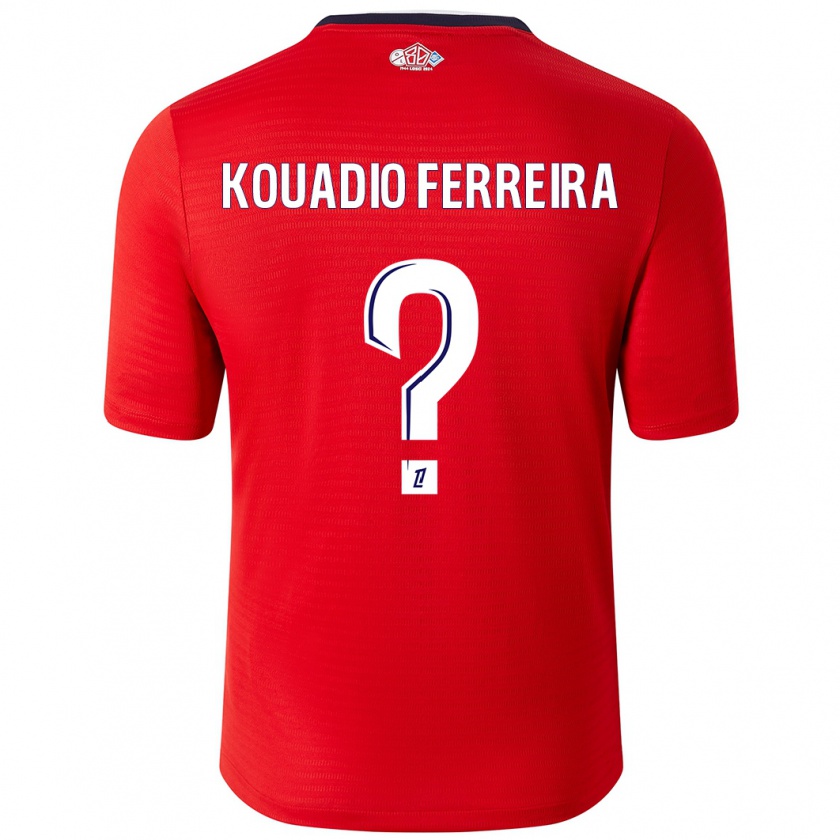 Kandiny Hombre Camiseta Wilfrid Kouadio Ferreira #0 Rojo Blanco 1ª Equipación 2024/25 La Camisa Chile