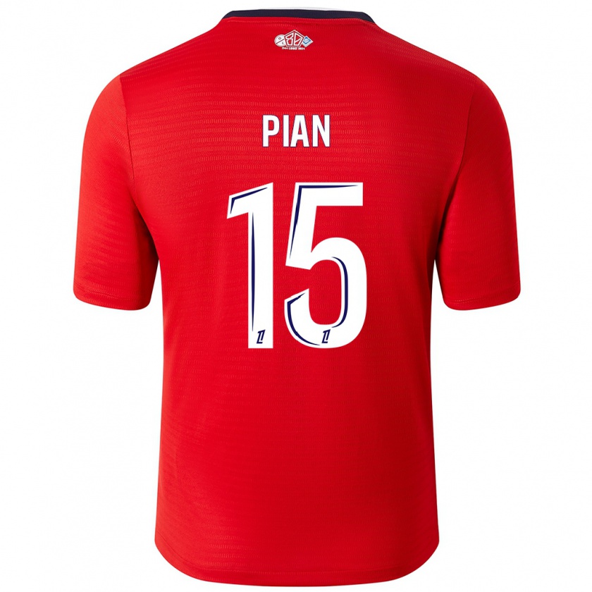 Kandiny Hombre Camiseta Julie Pian #15 Rojo Blanco 1ª Equipación 2024/25 La Camisa Chile