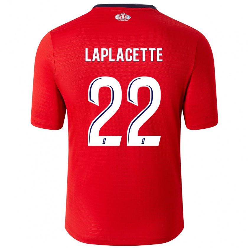 Kandiny Hombre Camiseta Tess Laplacette #22 Rojo Blanco 1ª Equipación 2024/25 La Camisa Chile