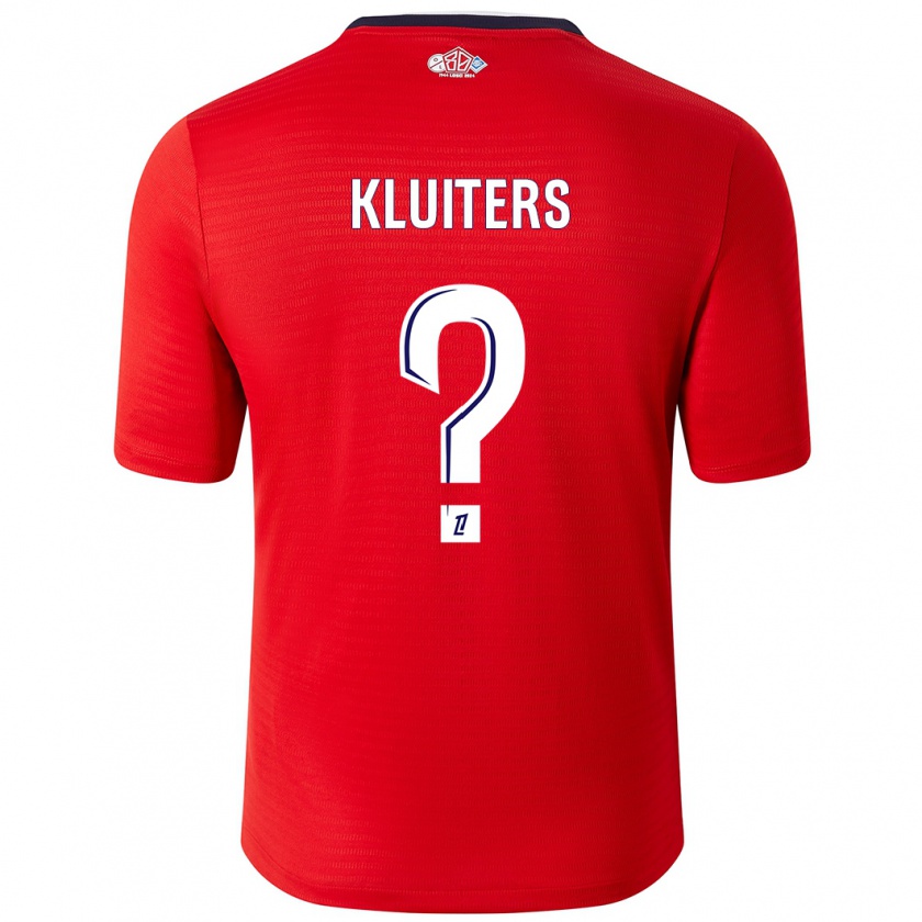 Kandiny Hombre Camiseta Luuk Kluiters #0 Rojo Blanco 1ª Equipación 2024/25 La Camisa Chile