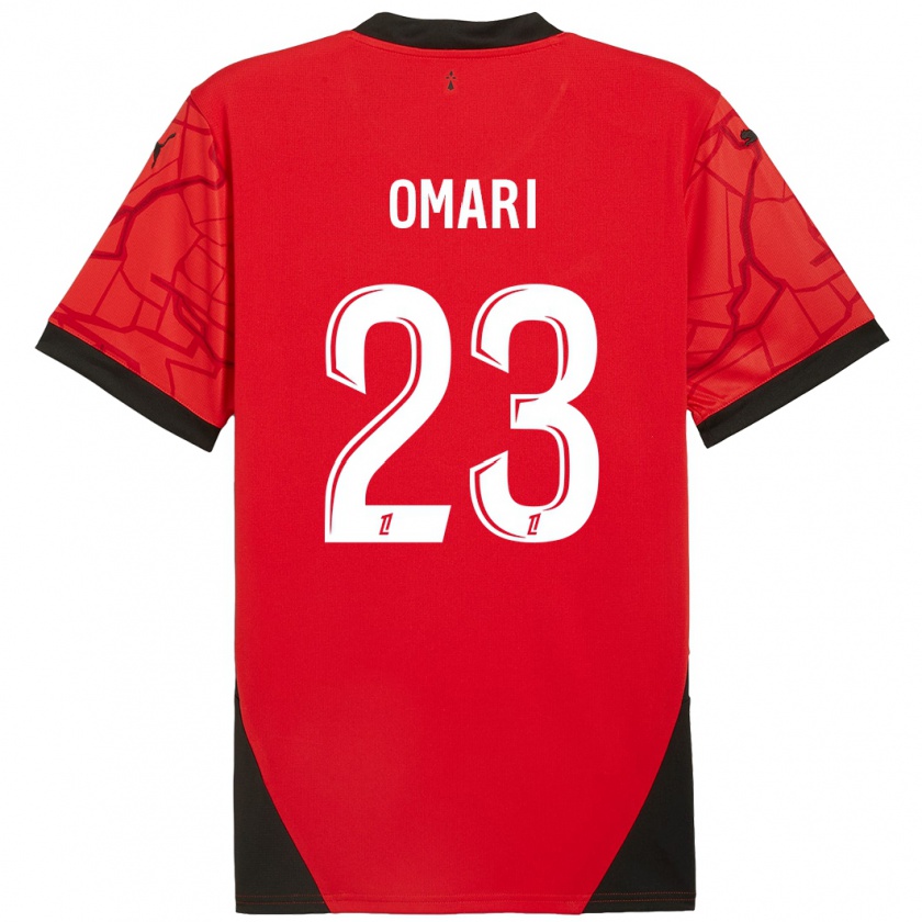 Kandiny Hombre Camiseta Warmed Omari #23 Rojo Negro 1ª Equipación 2024/25 La Camisa Chile