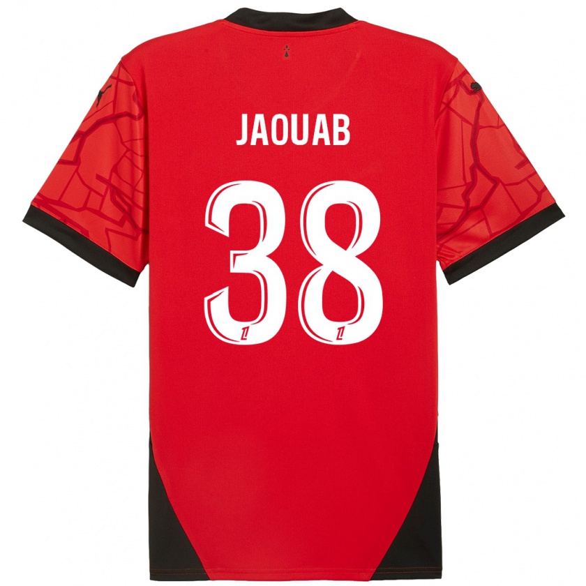 Kandiny Hombre Camiseta Mohamed Jaouab #38 Rojo Negro 1ª Equipación 2024/25 La Camisa Chile