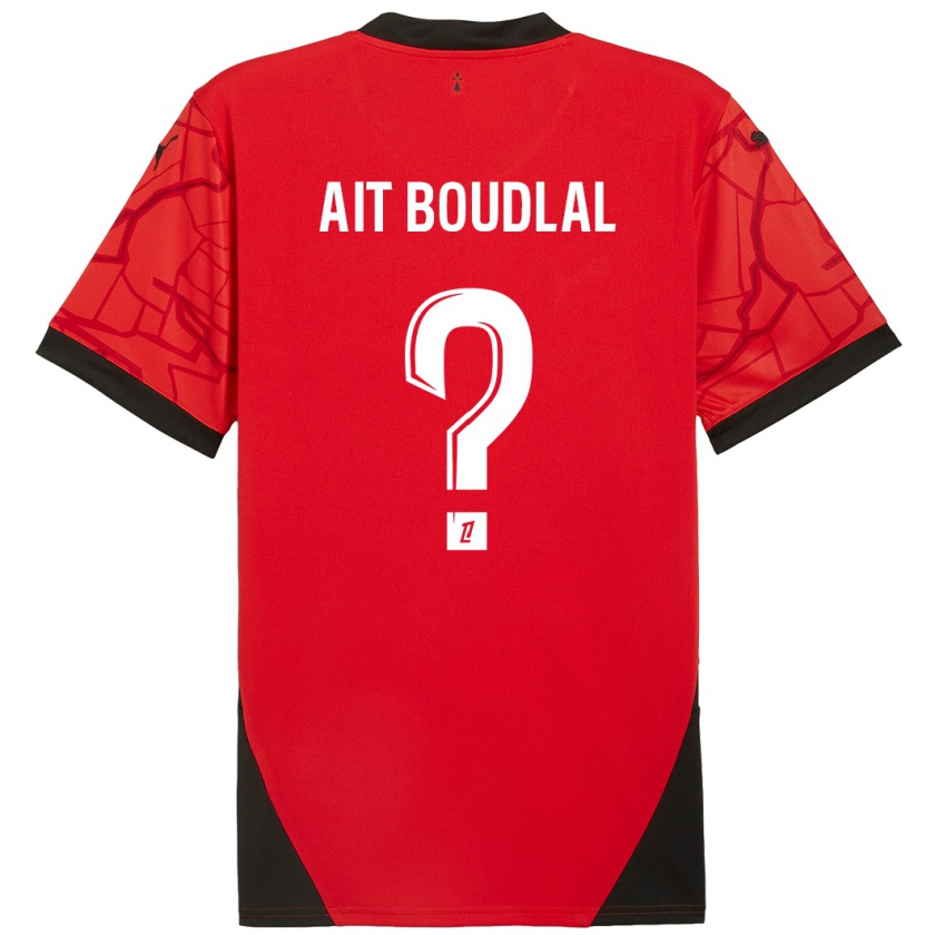 Kandiny Hombre Camiseta Abdelhamid Ait Boudlal #0 Rojo Negro 1ª Equipación 2024/25 La Camisa Chile