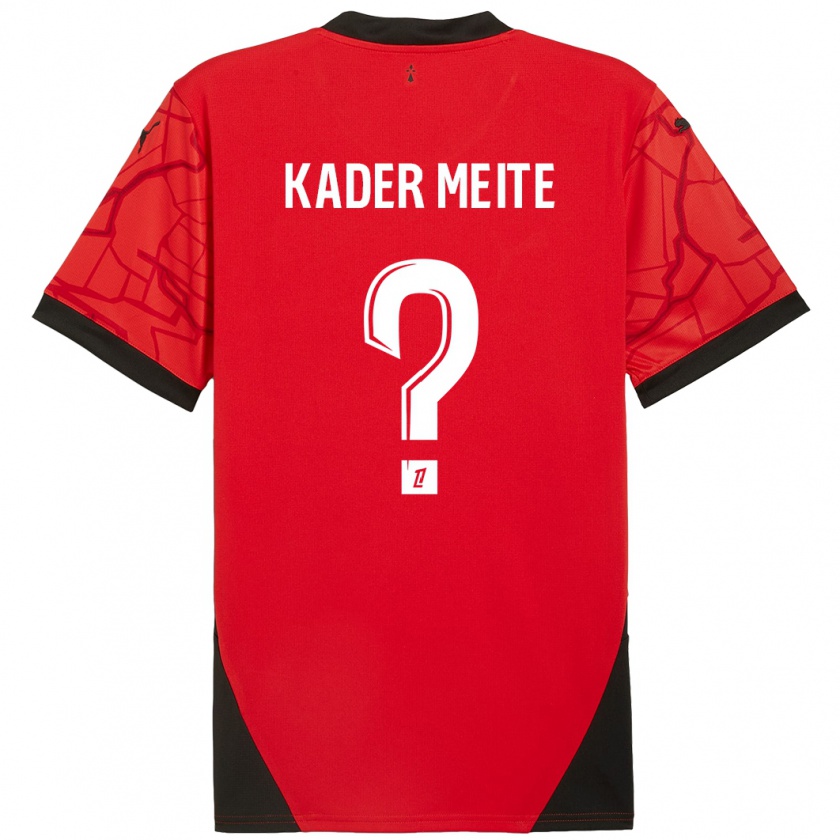 Kandiny Hombre Camiseta Mohamed Kader Meïté #0 Rojo Negro 1ª Equipación 2024/25 La Camisa Chile