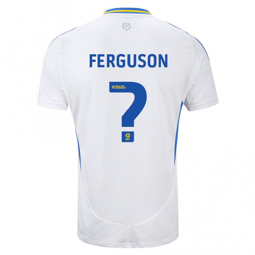 Kandiny Hombre Camiseta Connor Ferguson #0 Blanco Azul 1ª Equipación 2024/25 La Camisa Chile