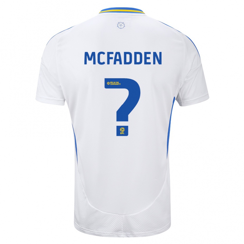 Kandiny Hombre Camiseta Max Mcfadden #0 Blanco Azul 1ª Equipación 2024/25 La Camisa Chile