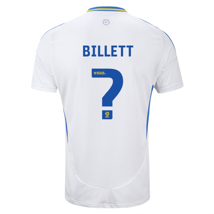 Kandiny Hombre Camiseta Joe Billett #0 Blanco Azul 1ª Equipación 2024/25 La Camisa Chile