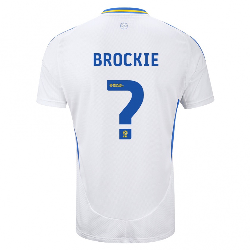 Kandiny Hombre Camiseta Devon Brockie #0 Blanco Azul 1ª Equipación 2024/25 La Camisa Chile