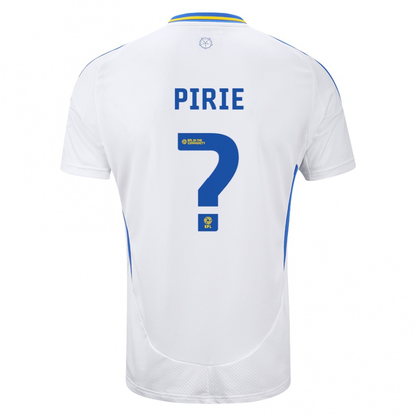 Kandiny Hombre Camiseta Lewis Pirie #0 Blanco Azul 1ª Equipación 2024/25 La Camisa Chile