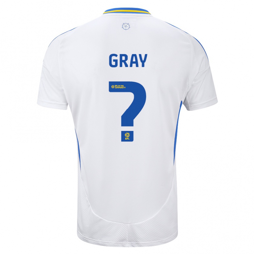 Kandiny Hombre Camiseta Harry Gray #0 Blanco Azul 1ª Equipación 2024/25 La Camisa Chile