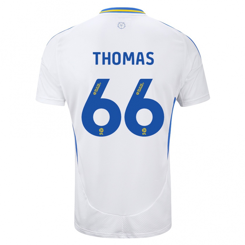 Kandiny Hombre Camiseta Luca Thomas #66 Blanco Azul 1ª Equipación 2024/25 La Camisa Chile