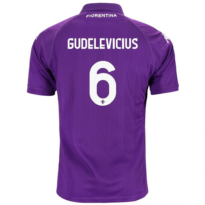 Kandiny Hombre Camiseta Ernestas Gudelevicius #6 Morado 1ª Equipación 2024/25 La Camisa Chile