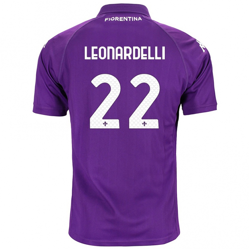 Kandiny Hombre Camiseta Pietro Leonardelli #22 Morado 1ª Equipación 2024/25 La Camisa Chile