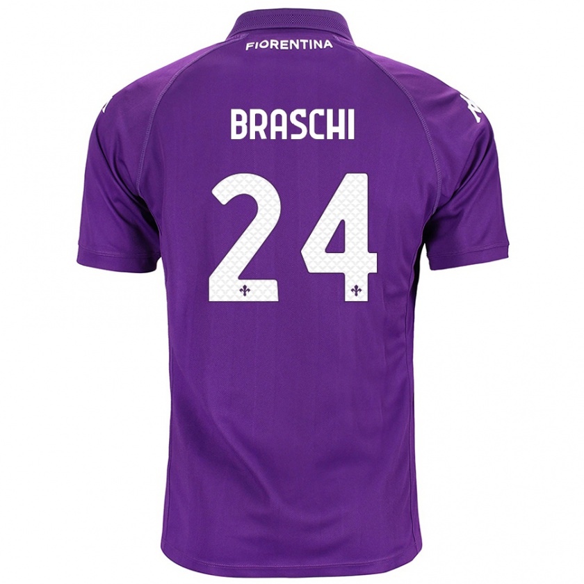 Kandiny Hombre Camiseta Riccardo Braschi #24 Morado 1ª Equipación 2024/25 La Camisa Chile