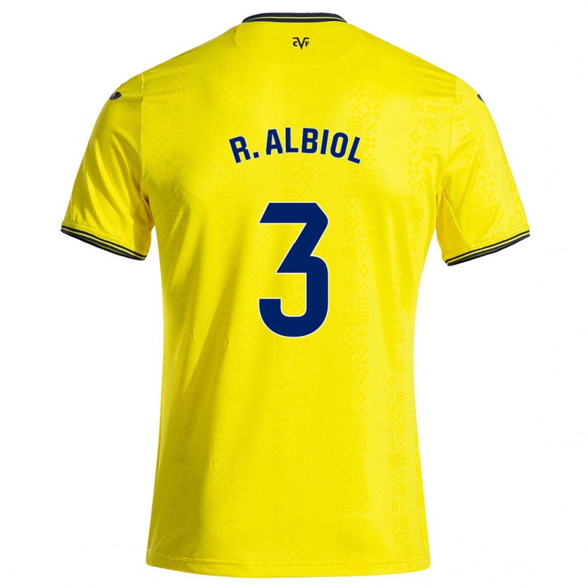 Kandiny Hombre Camiseta Raúl Albiol #3 Amarillo Negro 1ª Equipación 2024/25 La Camisa Chile