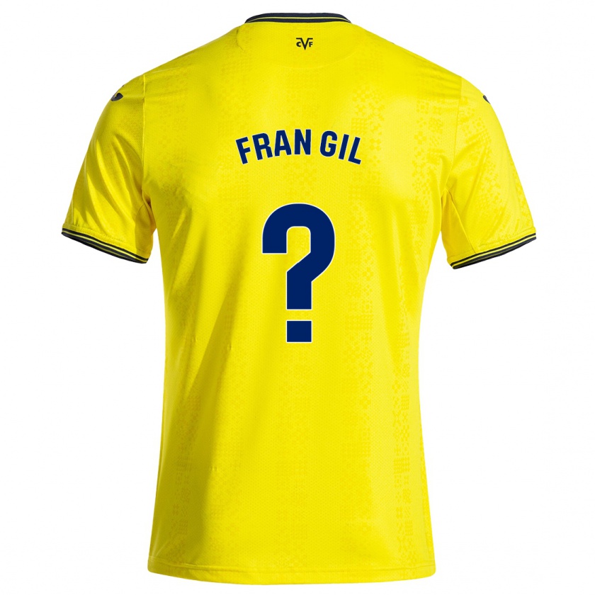 Kandiny Hombre Camiseta Fran Gil #0 Amarillo Negro 1ª Equipación 2024/25 La Camisa Chile