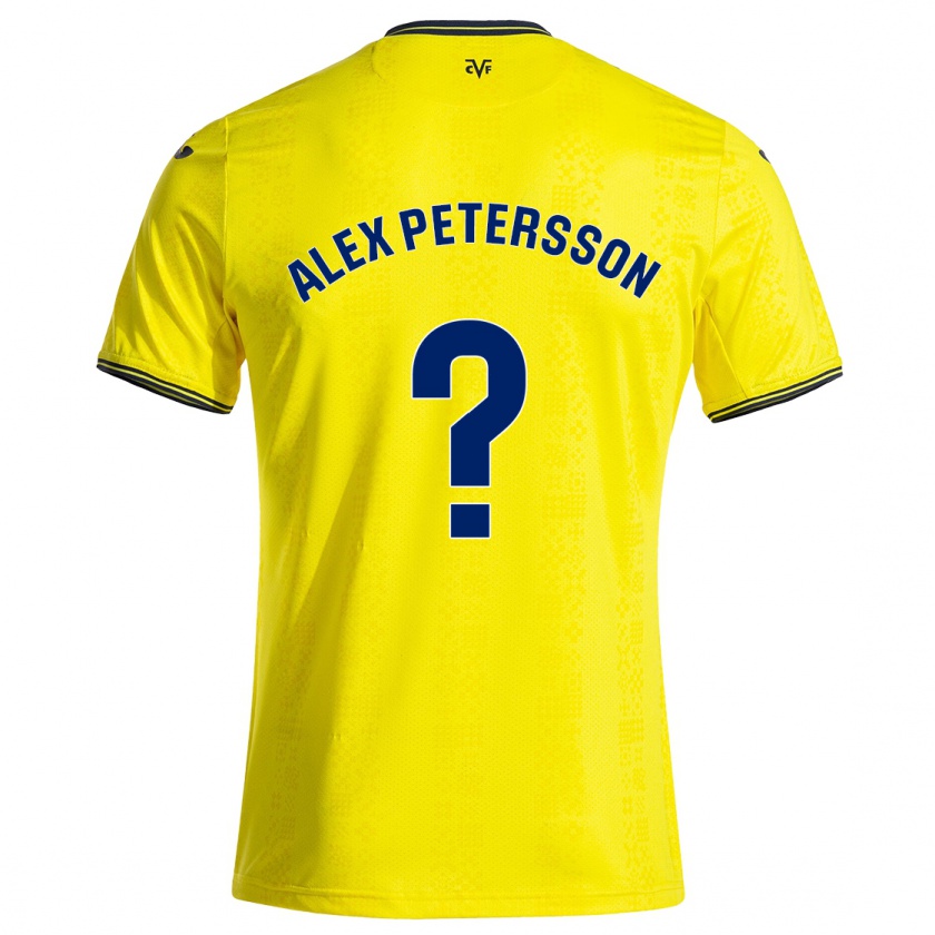 Kandiny Hombre Camiseta Max Alex Petersson #0 Amarillo Negro 1ª Equipación 2024/25 La Camisa Chile