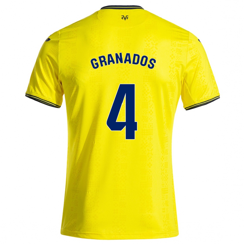 Kandiny Hombre Camiseta Carlos Granados #4 Amarillo Negro 1ª Equipación 2024/25 La Camisa Chile