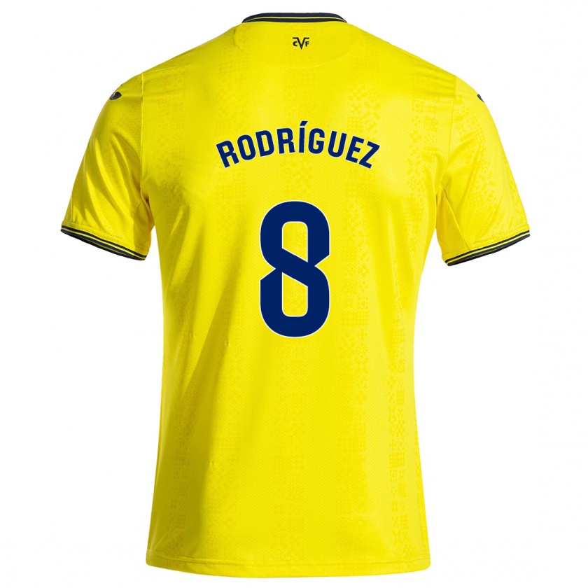 Kandiny Hombre Camiseta Unai Rodríguez #8 Amarillo Negro 1ª Equipación 2024/25 La Camisa Chile