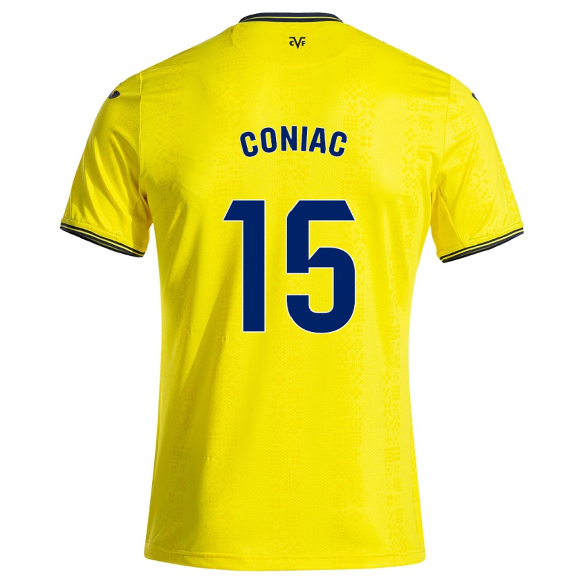 Kandiny Hombre Camiseta Edu Coniac #15 Amarillo Negro 1ª Equipación 2024/25 La Camisa Chile