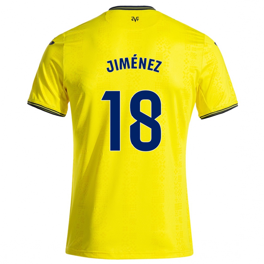 Kandiny Hombre Camiseta Alex Jiménez #18 Amarillo Negro 1ª Equipación 2024/25 La Camisa Chile