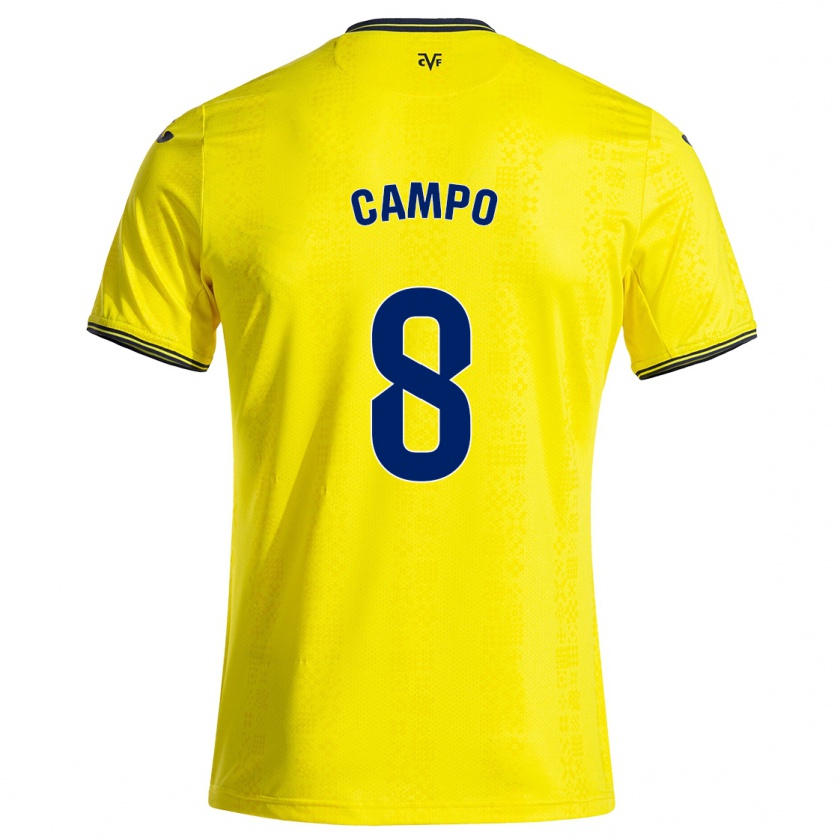 Kandiny Hombre Camiseta Ainoa Campo #8 Amarillo Negro 1ª Equipación 2024/25 La Camisa Chile