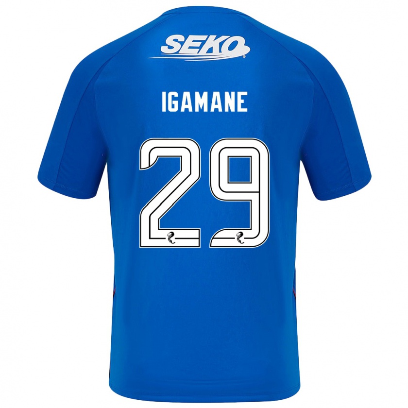 Kandiny Hombre Camiseta Hamza Igamane #29 Azul Oscuro 1ª Equipación 2024/25 La Camisa Chile