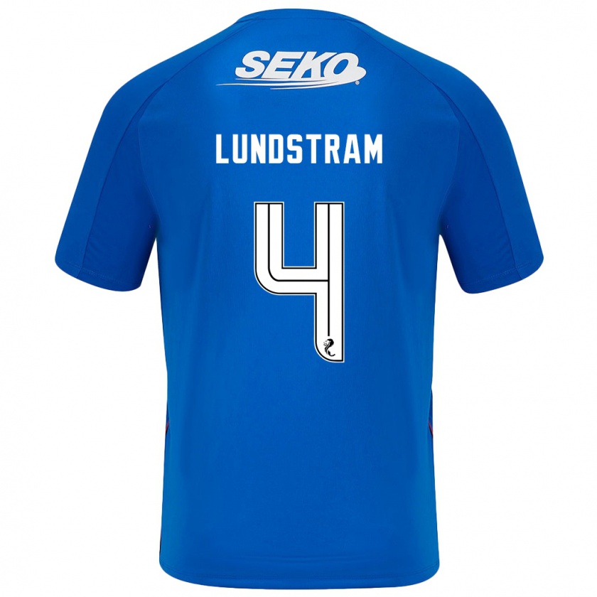 Kandiny Hombre Camiseta John Lundstram #4 Azul Oscuro 1ª Equipación 2024/25 La Camisa Chile