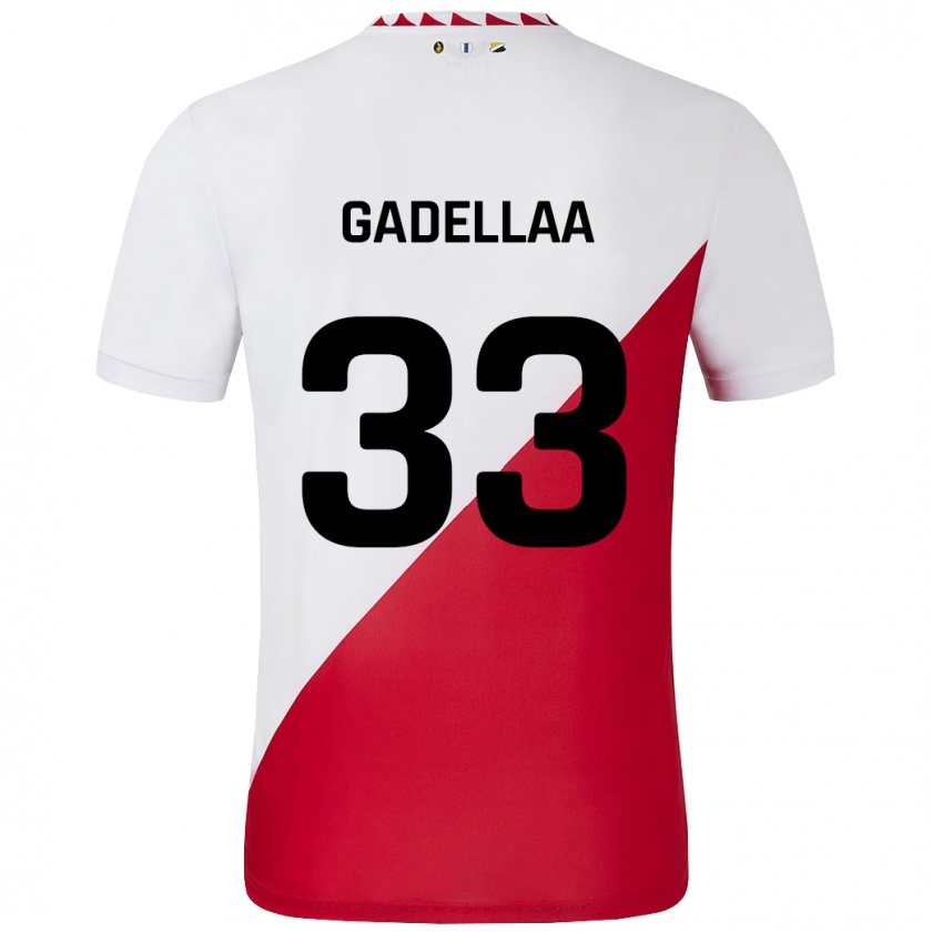 Kandiny Hombre Camiseta Kevin Gadellaa #33 Blanco Rojo 1ª Equipación 2024/25 La Camisa Chile