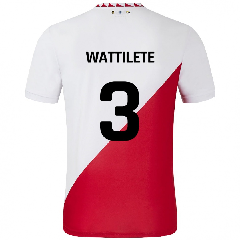 Kandiny Hombre Camiseta Julia Wattilete #3 Blanco Rojo 1ª Equipación 2024/25 La Camisa Chile