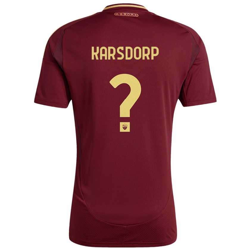 Kandiny Hombre Camiseta Rick Karsdorp #0 Rojo Marrón Dorado 1ª Equipación 2024/25 La Camisa Chile