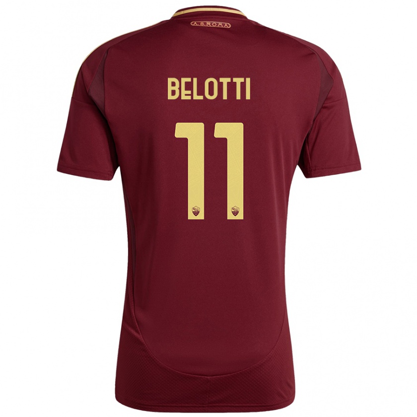 Kandiny Hombre Camiseta Andrea Belotti #11 Rojo Marrón Dorado 1ª Equipación 2024/25 La Camisa Chile