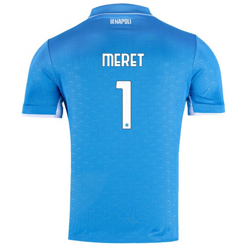 Kandiny Hombre Camiseta Alex Meret #1 Azul Cielo 1ª Equipación 2024/25 La Camisa Chile