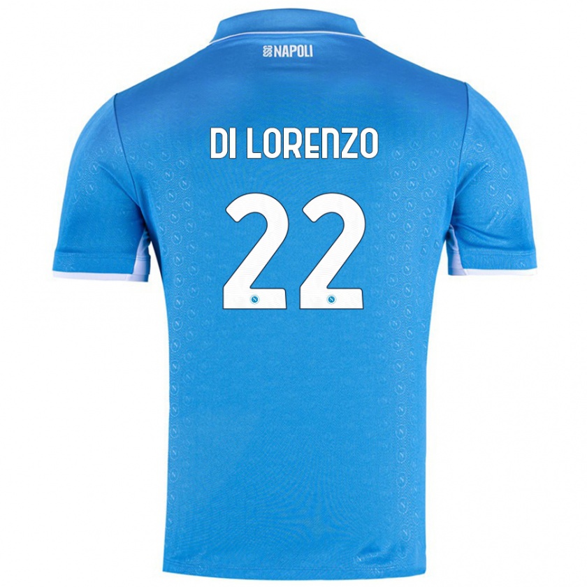 Kandiny Hombre Camiseta Giovanni Di Lorenzo #22 Azul Cielo 1ª Equipación 2024/25 La Camisa Chile