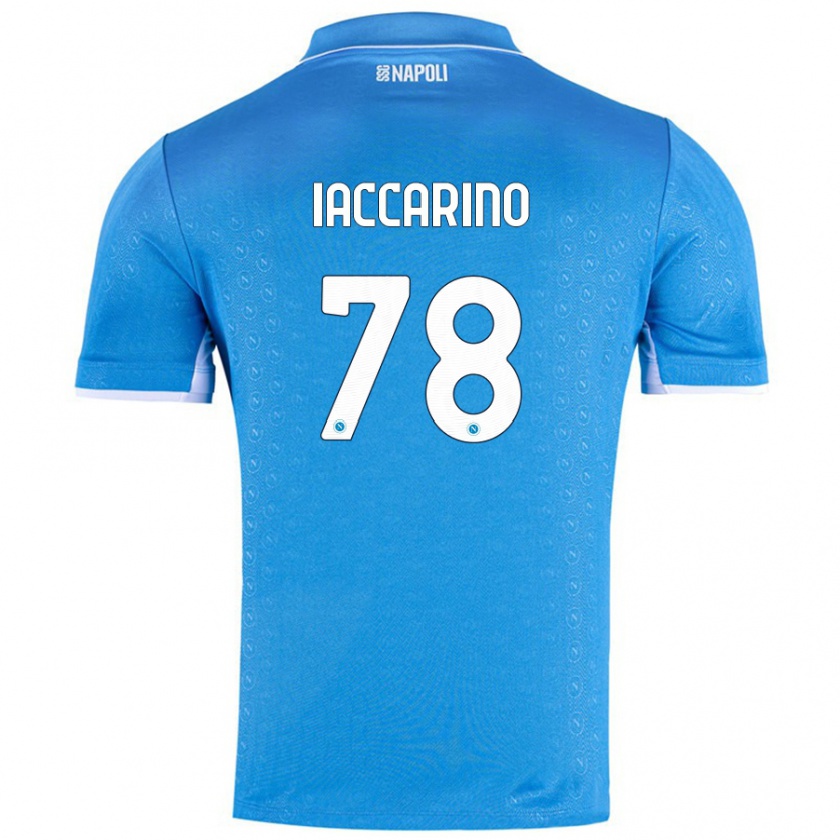 Kandiny Hombre Camiseta Gennaro Iaccarino #78 Azul Cielo 1ª Equipación 2024/25 La Camisa Chile