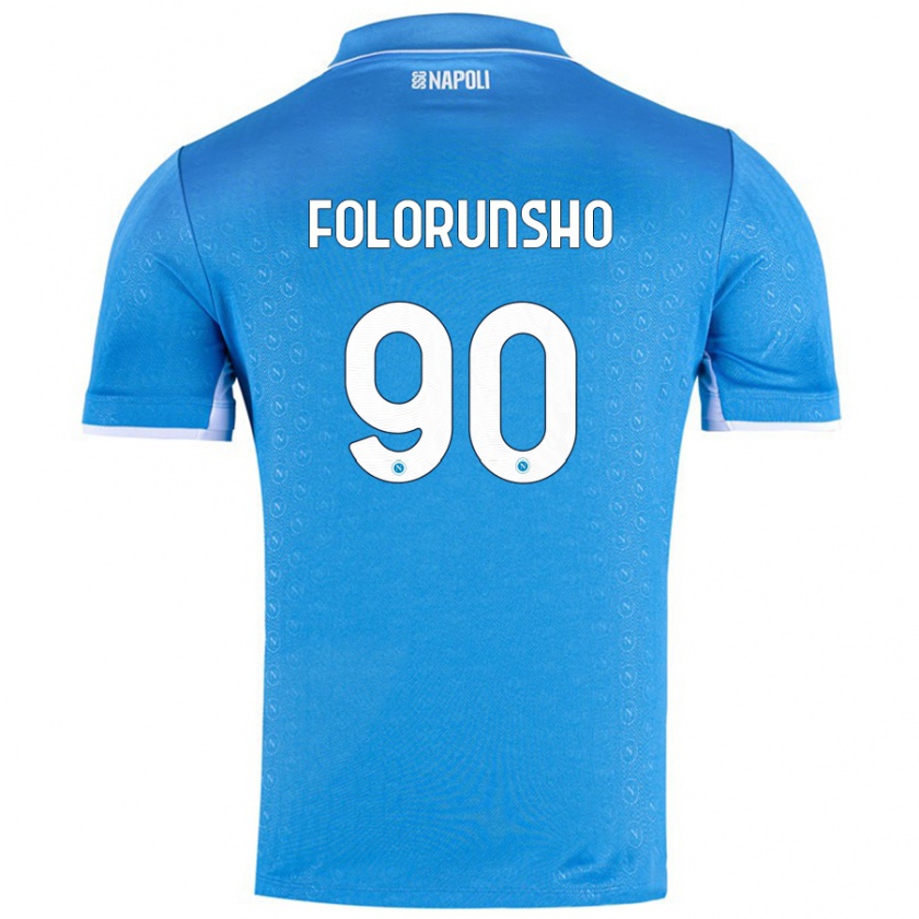 Kandiny Hombre Camiseta Michael Folorunsho #90 Azul Cielo 1ª Equipación 2024/25 La Camisa Chile