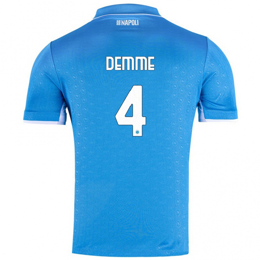 Kandiny Hombre Camiseta Diego Demme #4 Azul Cielo 1ª Equipación 2024/25 La Camisa Chile