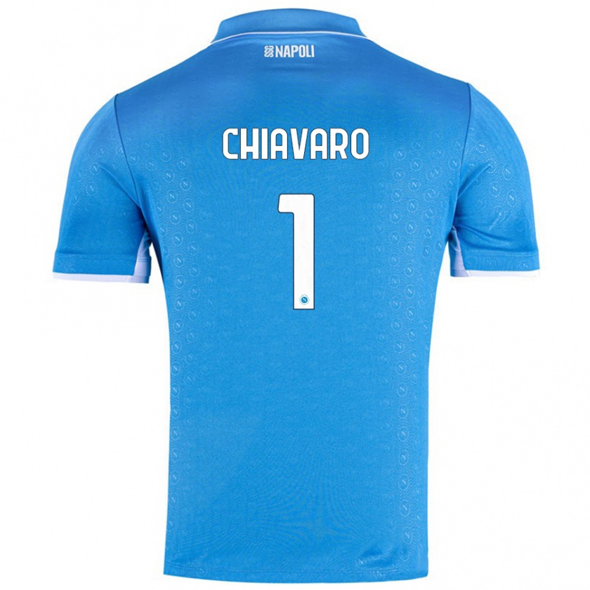 Kandiny Hombre Camiseta Kelly Chiavaro #1 Azul Cielo 1ª Equipación 2024/25 La Camisa Chile