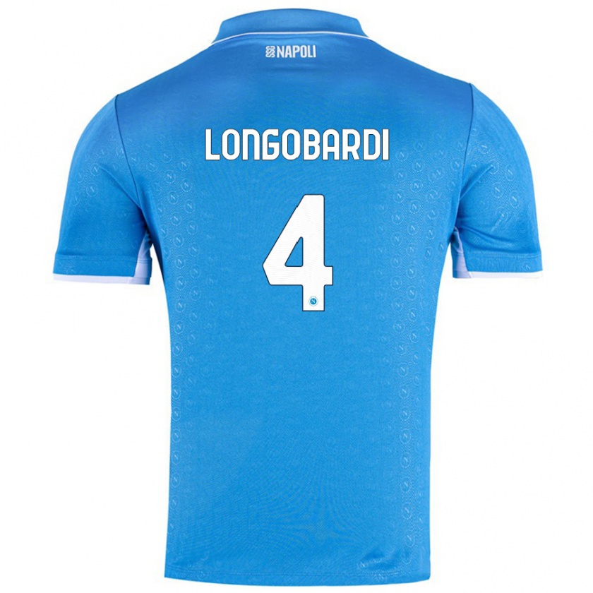 Kandiny Hombre Camiseta Salvatore Longobardi #4 Azul Cielo 1ª Equipación 2024/25 La Camisa Chile