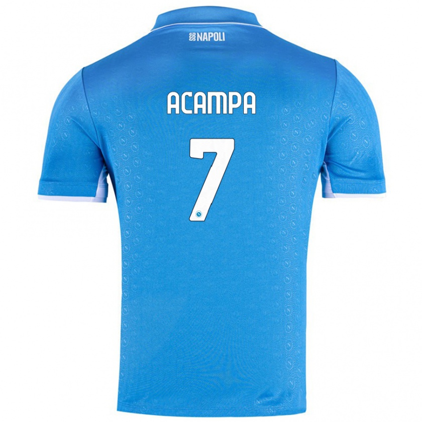 Kandiny Hombre Camiseta Davide Acampa #7 Azul Cielo 1ª Equipación 2024/25 La Camisa Chile