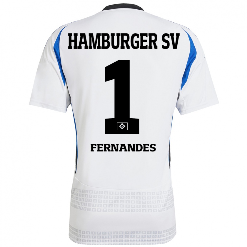 Kandiny Hombre Camiseta Daniel Heuer Fernandes #1 Blanco Azul 1ª Equipación 2024/25 La Camisa Chile