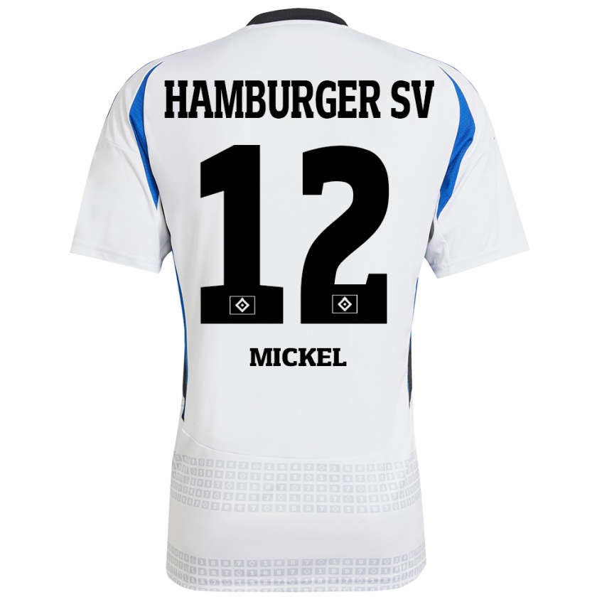 Kandiny Hombre Camiseta Tom Mickel #12 Blanco Azul 1ª Equipación 2024/25 La Camisa Chile